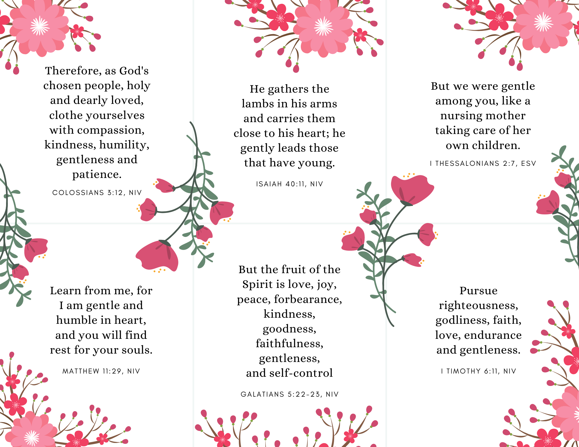 bible verse cards - free printable scripture cards